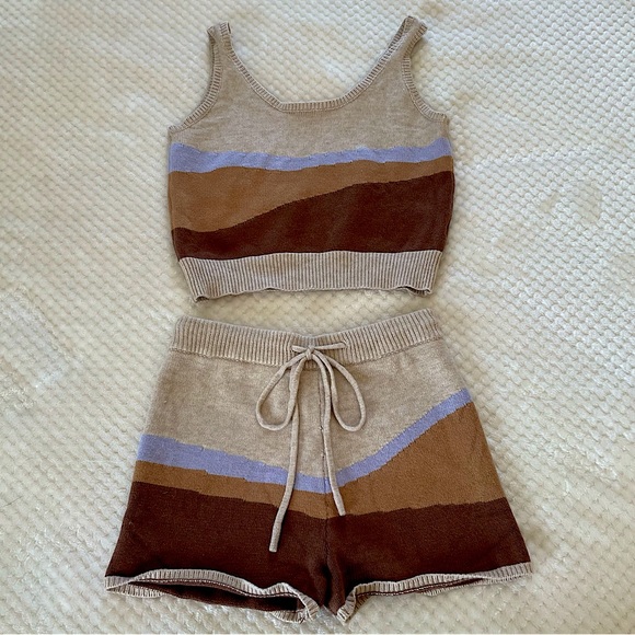 Miss Sparkling Tops - Knit Tank and Shorts Combo